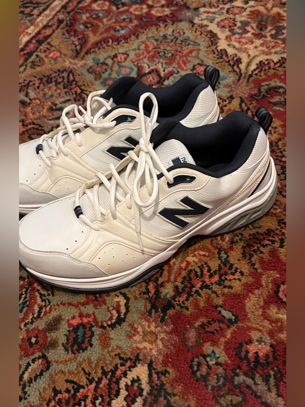 New Balance White and Black Men's Athletic Sneakers